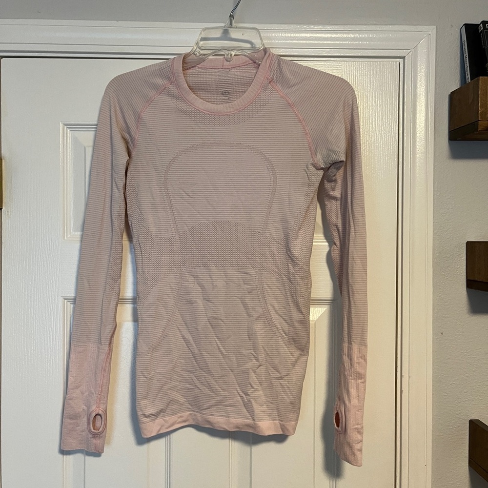lululemon athletica Pink Long Sleeve Racer Back Tee